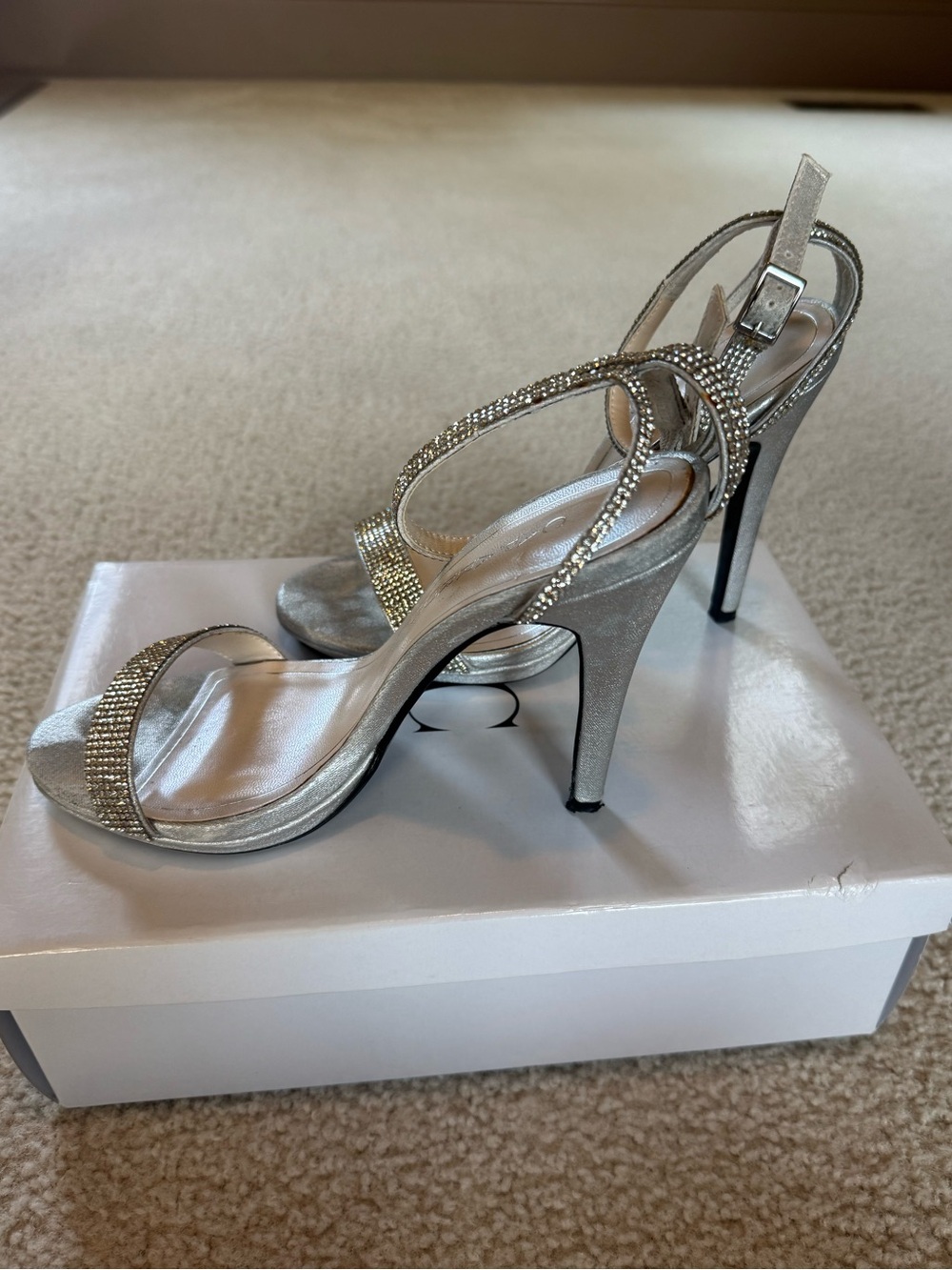 Silver Rhinestone Heels - Picture 2 of 5